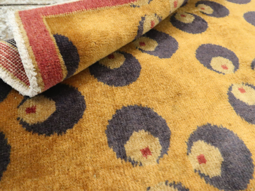 Vintage Turkish Art Deco Throw Rug, No.15306 - Gss