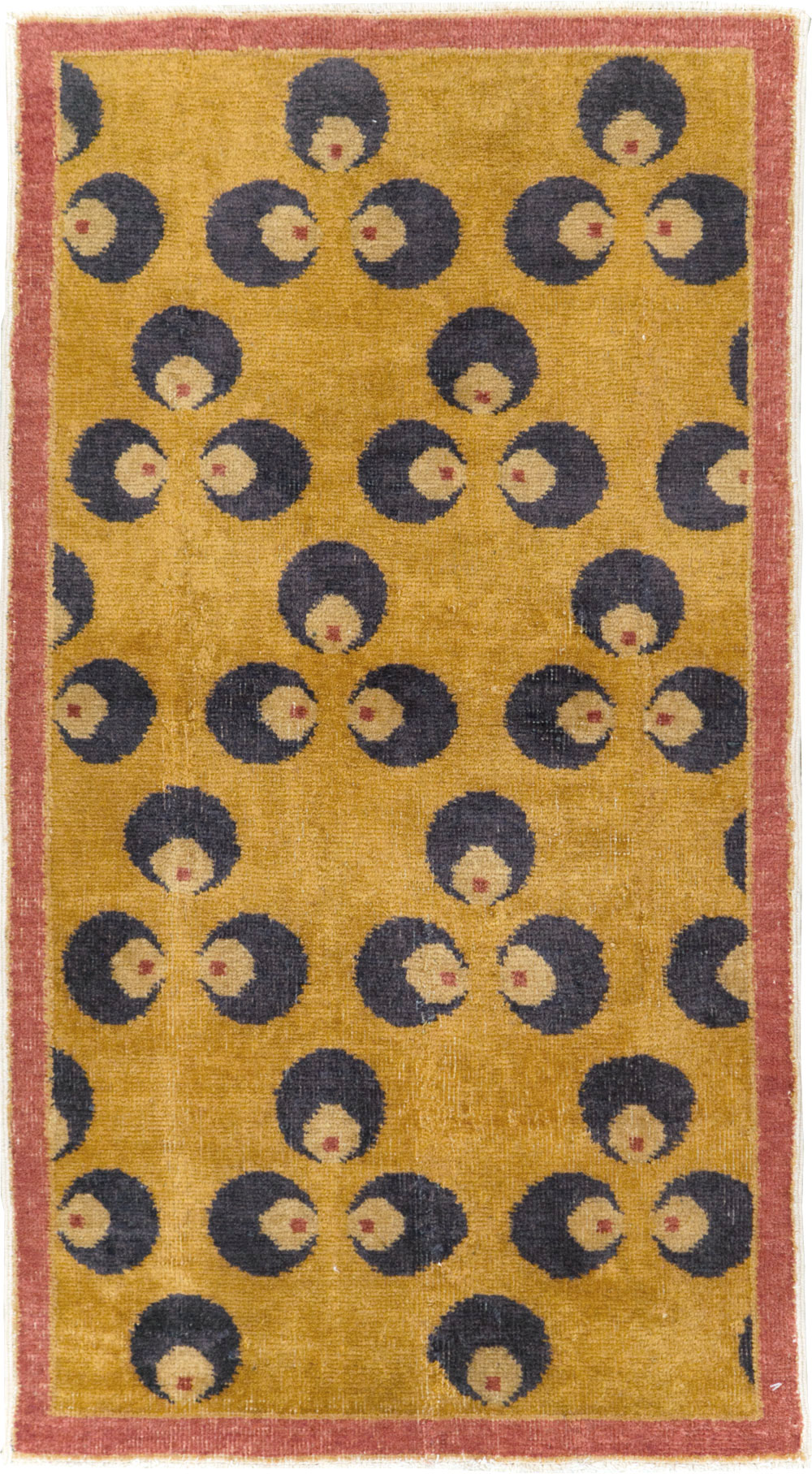 Vintage Turkish Art Deco Throw Rug, No.15314 - Gss
