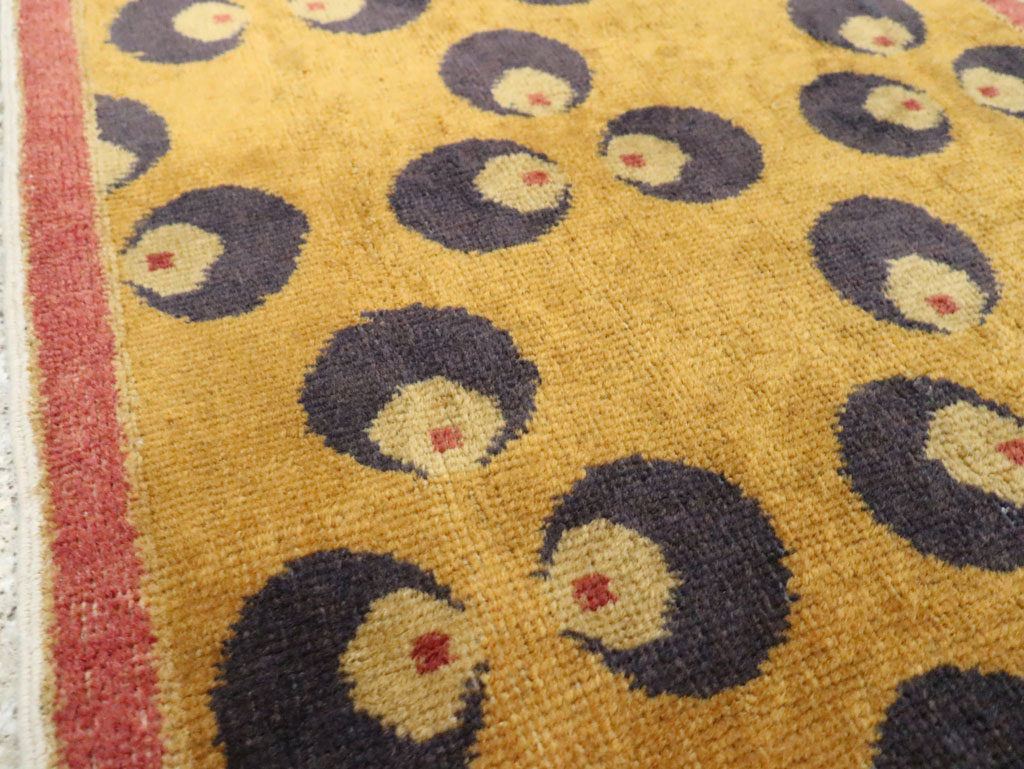 Vintage Turkish Art Deco Throw Rug, No.15314 - Gss
