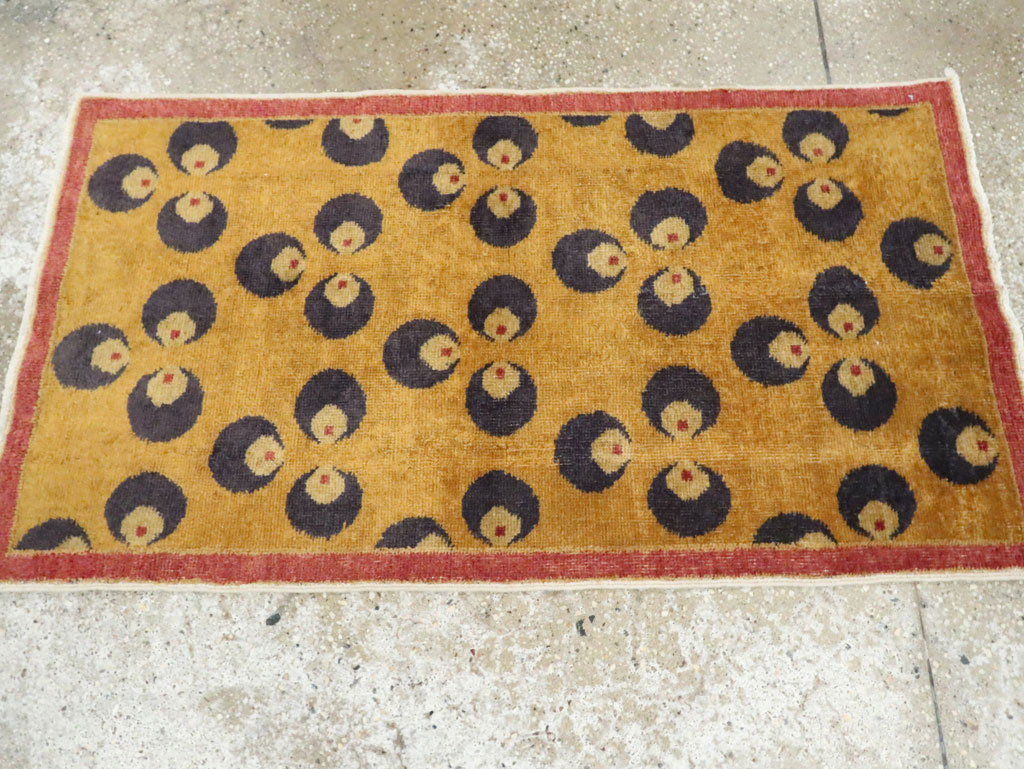 Vintage Turkish Art Deco Throw Rug, No.15314 - Gss