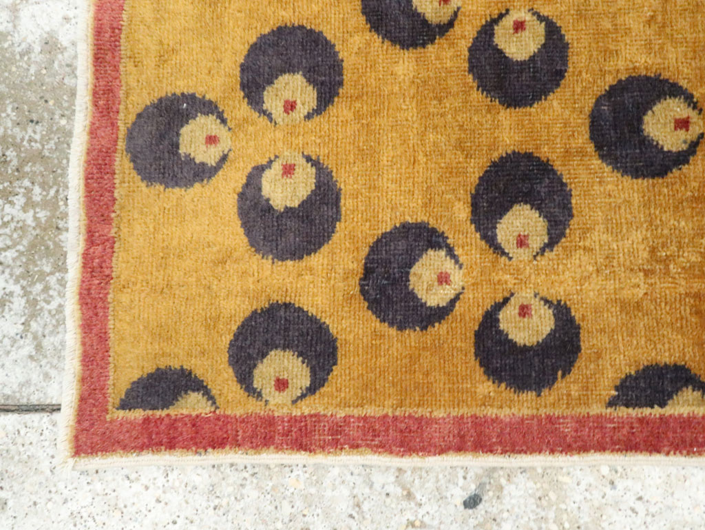 Vintage Turkish Art Deco Throw Rug, No.15314 - Gss