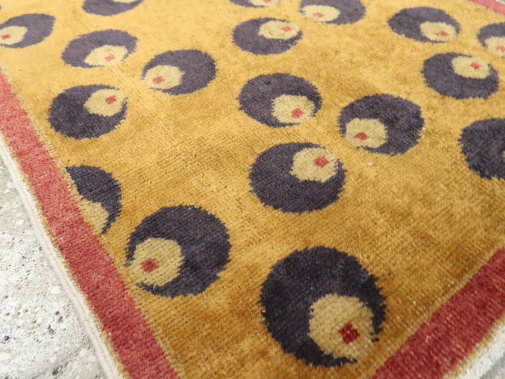 Vintage Turkish Art Deco Throw Rug, No.15314 - Gss