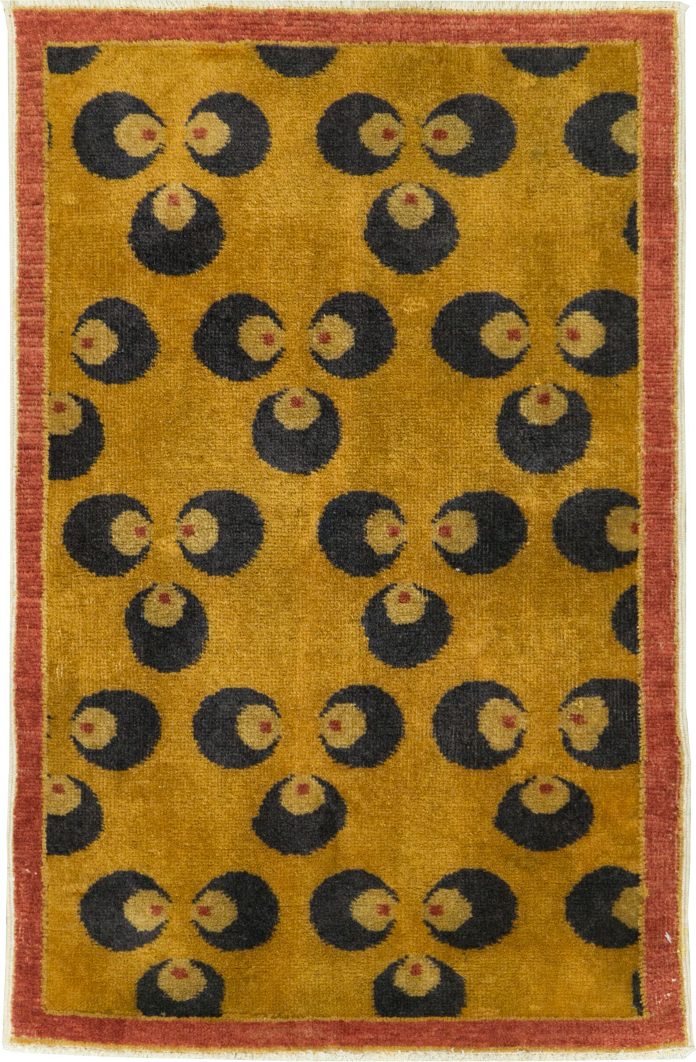 Vintage Turkish Art Deco Throw Rug, No.15315 - Gss