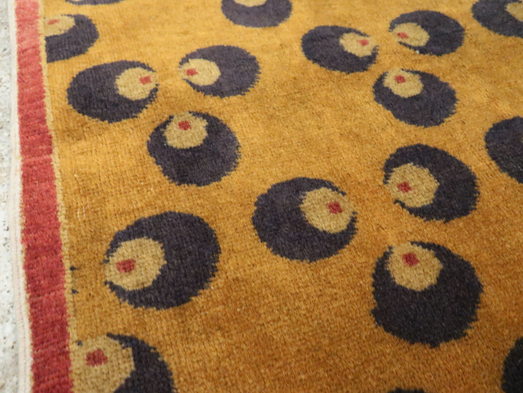 Vintage Turkish Art Deco Throw Rug, No.15315 - Gss