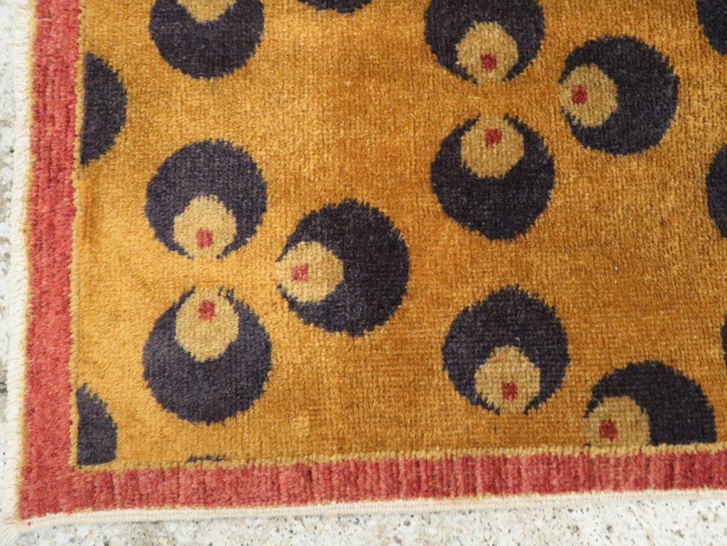 Vintage Turkish Art Deco Throw Rug, No.15315 - Gss