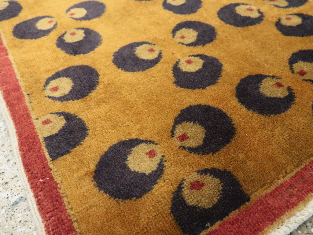 Vintage Turkish Art Deco Throw Rug, No.15315 - Gss