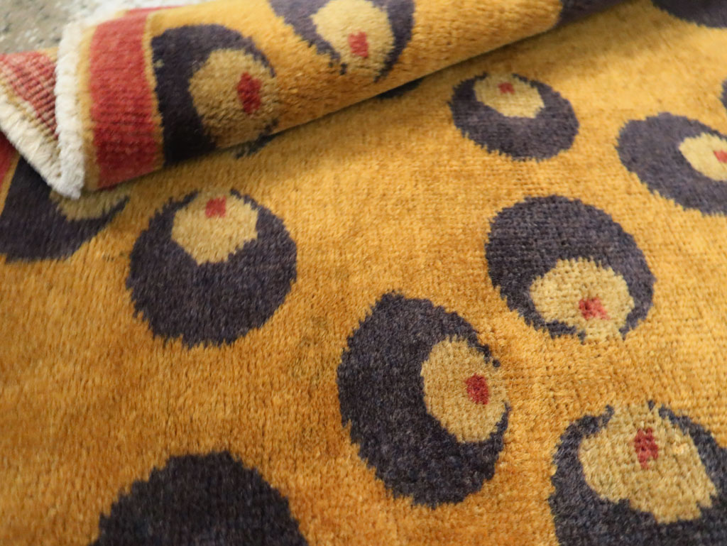 Vintage Turkish Art Deco Throw Rug, No.15315 - Gss