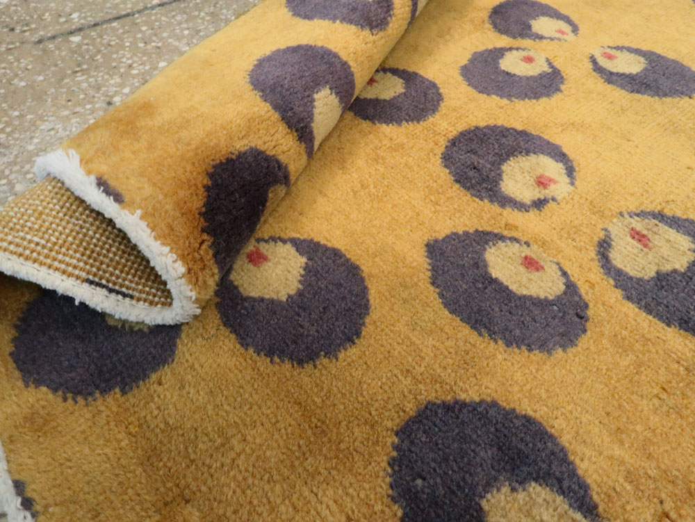 Vintage Turkish Art Deco Throw Rug, No.15315 - Gss