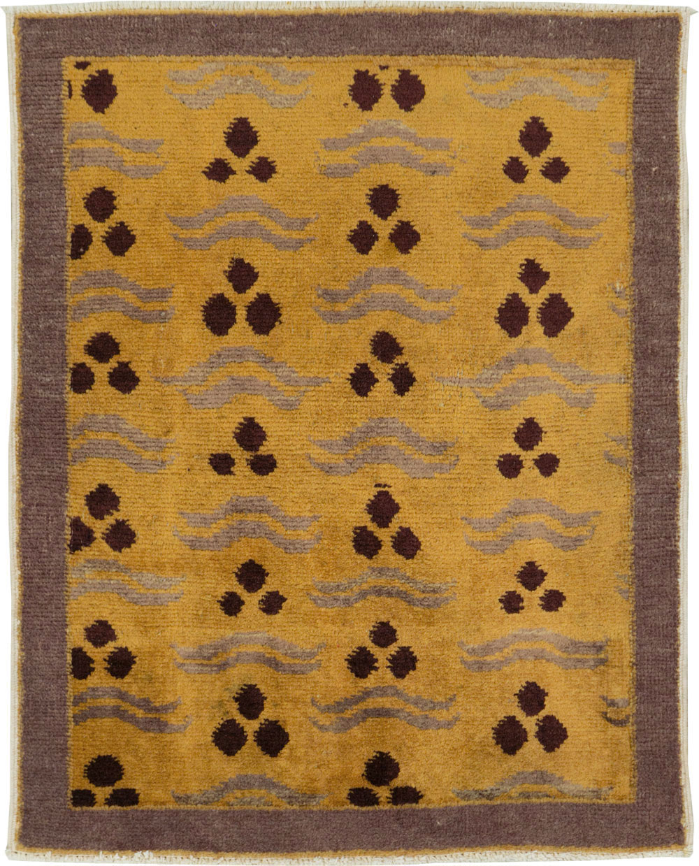 Vintage Turkish Art Deco Throw Rug, No.15319 - Gss