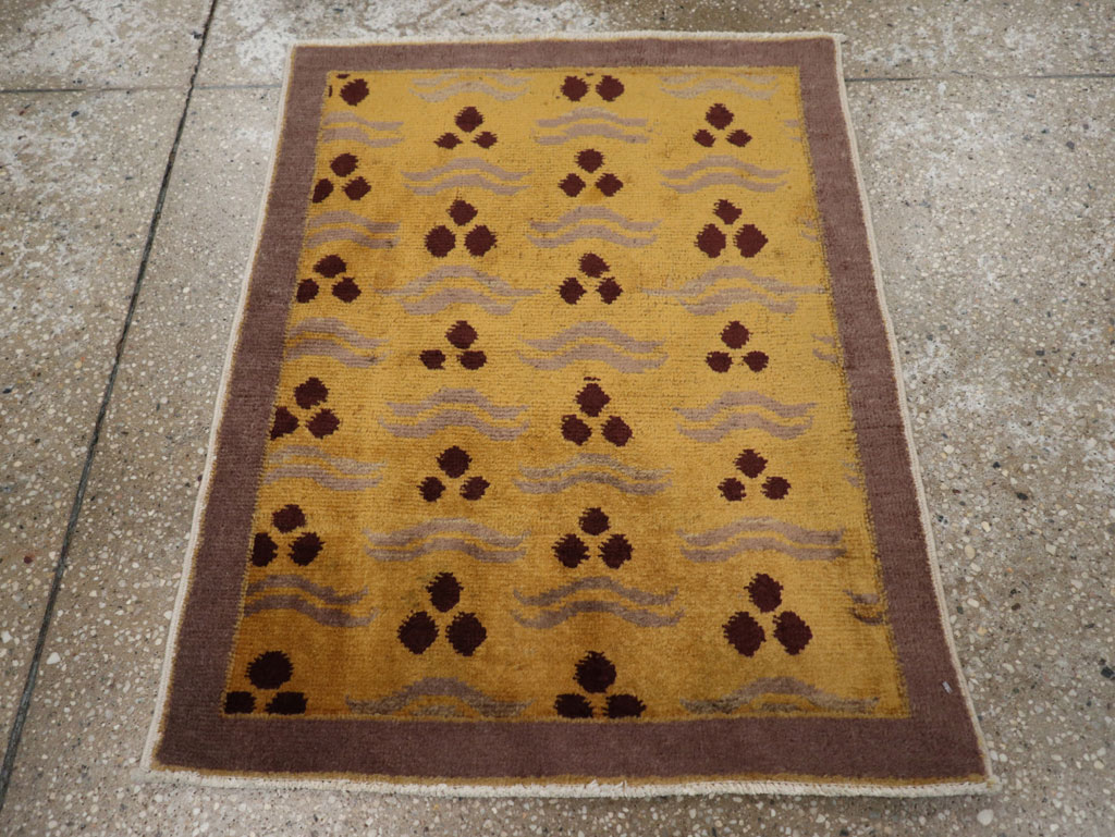 Vintage Turkish Art Deco Throw Rug, No.15319 - Gss