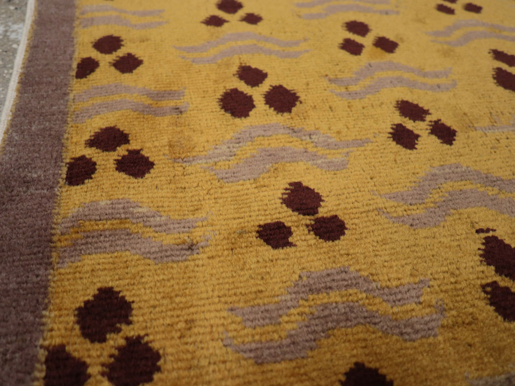 Vintage Turkish Art Deco Throw Rug, No.15319 - Gss