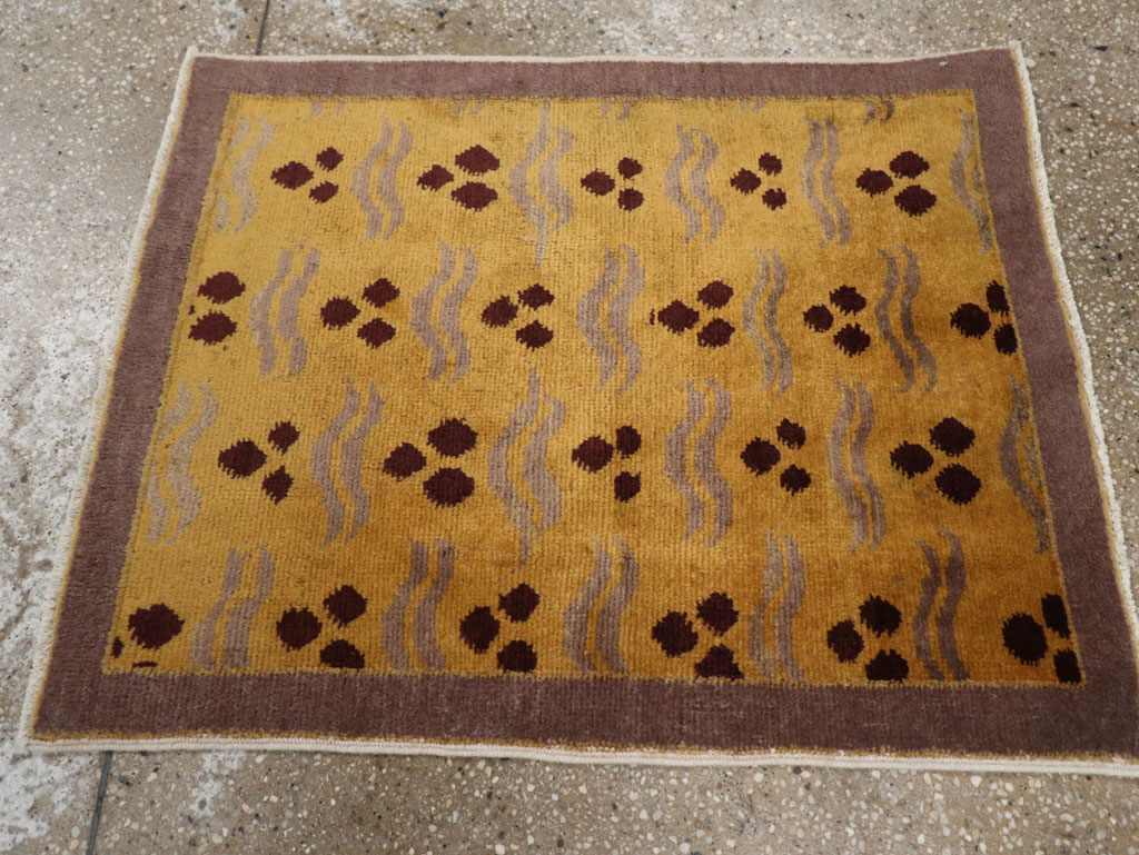 Vintage Turkish Art Deco Throw Rug, No.15319 - Gss