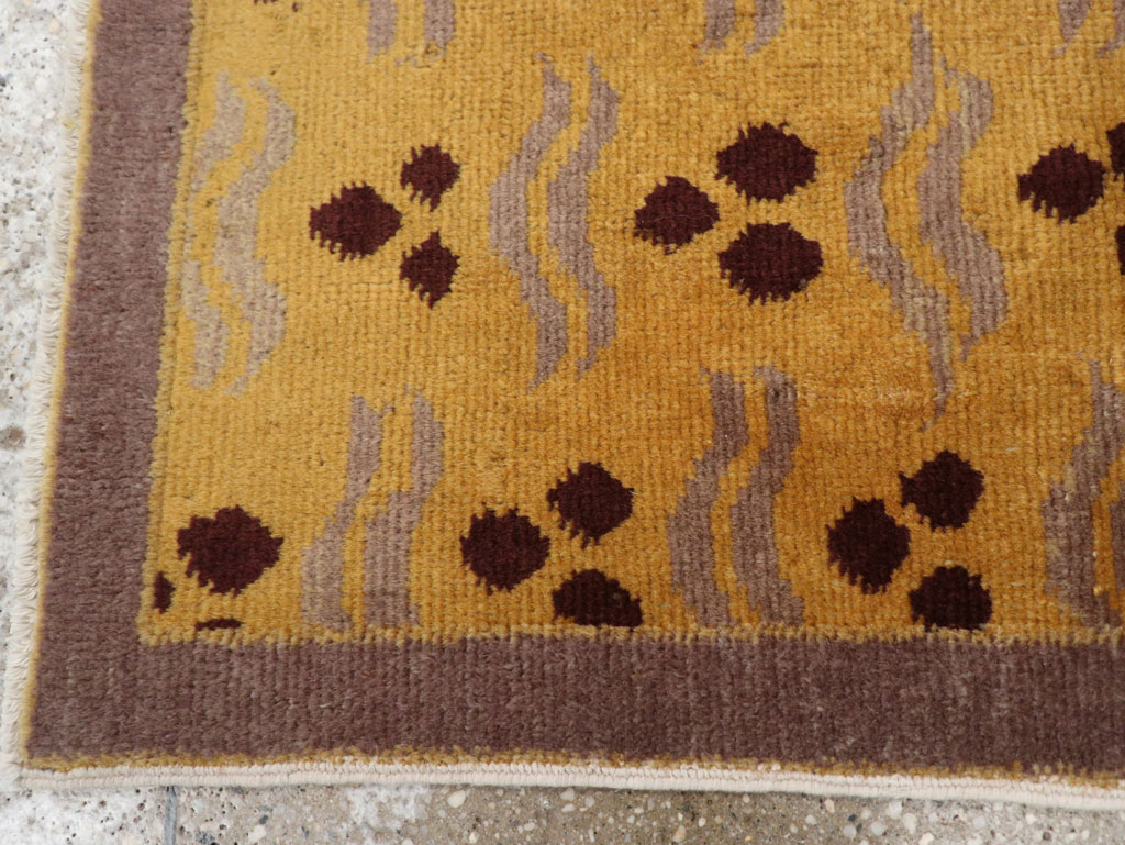 Vintage Turkish Art Deco Throw Rug, No.15319 - Gss