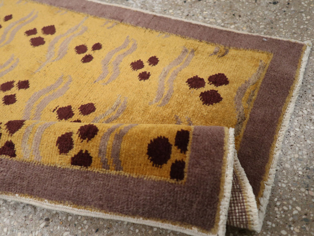 Vintage Turkish Art Deco Throw Rug, No.15319 - Gss