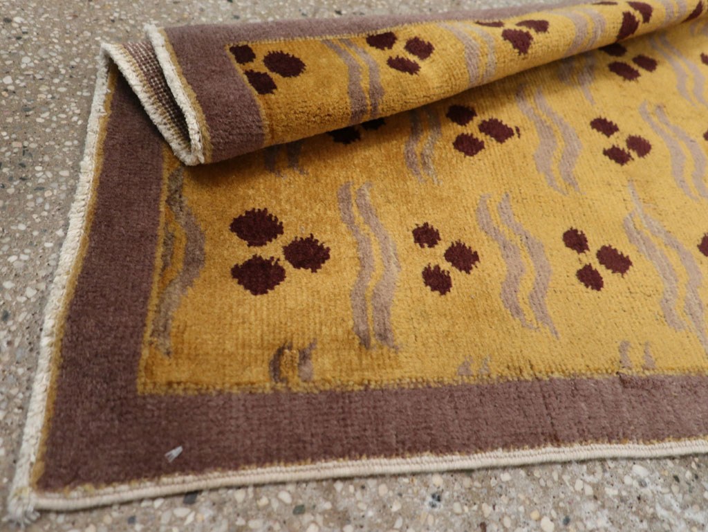 Vintage Turkish Art Deco Throw Rug, No.15319 - Gss