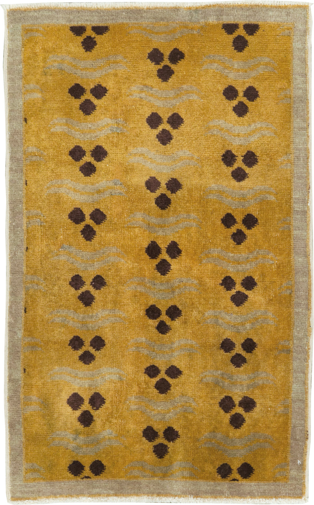 Vintage Turkish Art Deco Throw Rug, No.15326 - Gss