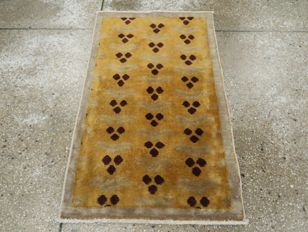 Vintage Turkish Art Deco Throw Rug, No.15326 - Gss