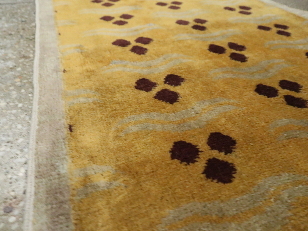 Vintage Turkish Art Deco Throw Rug, No.15326 - Gss