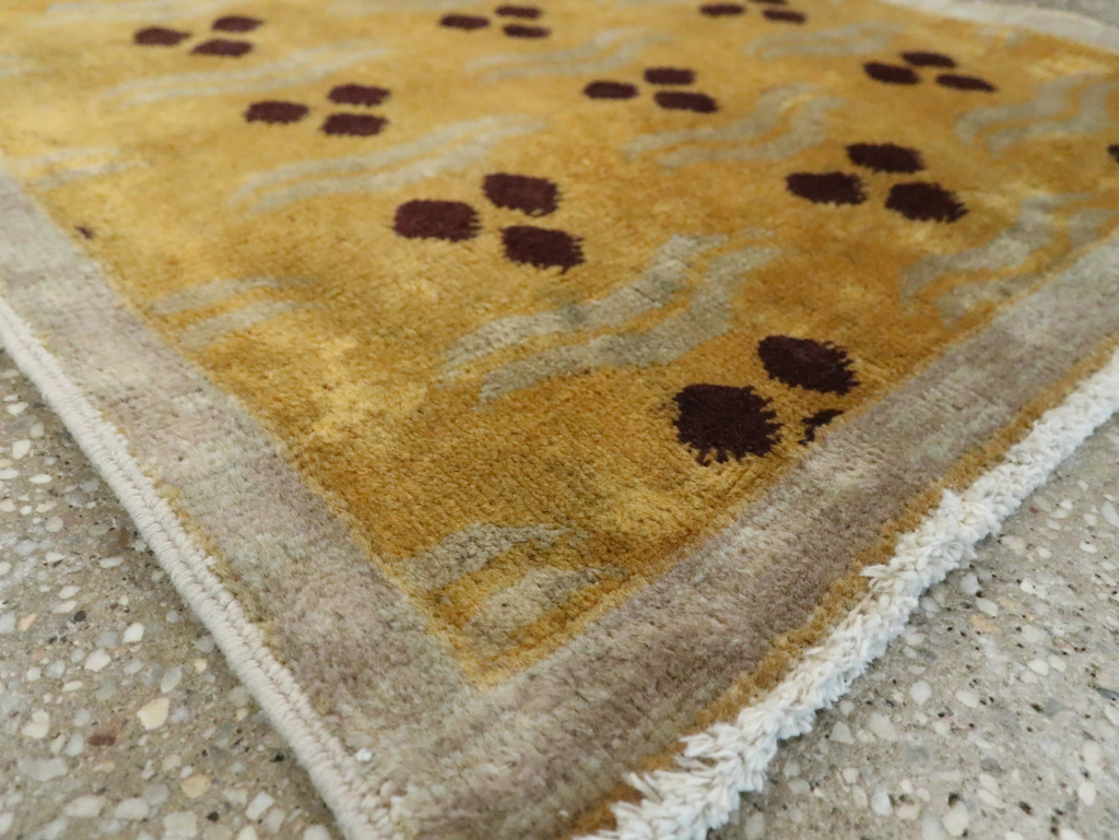 Vintage Turkish Art Deco Throw Rug, No.15326 - Gss