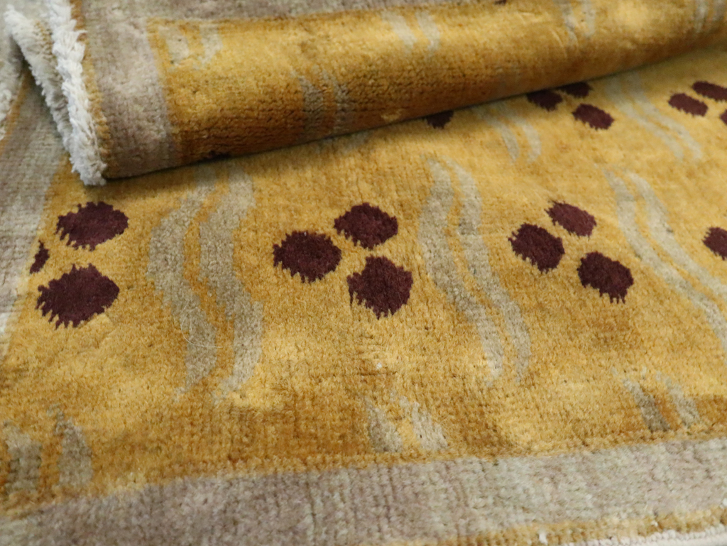 Vintage Turkish Art Deco Throw Rug, No.15326 - Gss