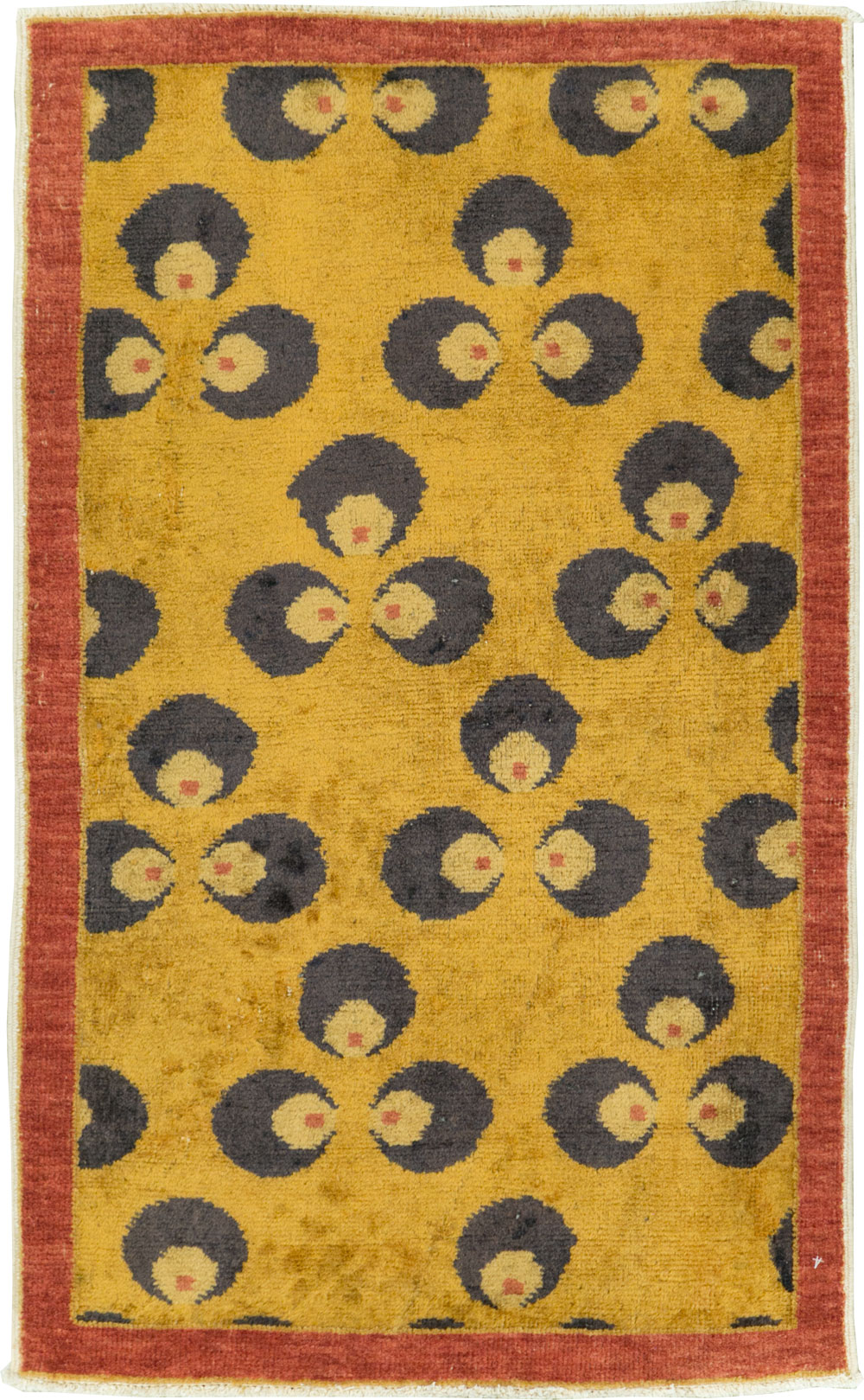 Vintage Turkish Art Deco Throw Rug, No.15331 - Gss