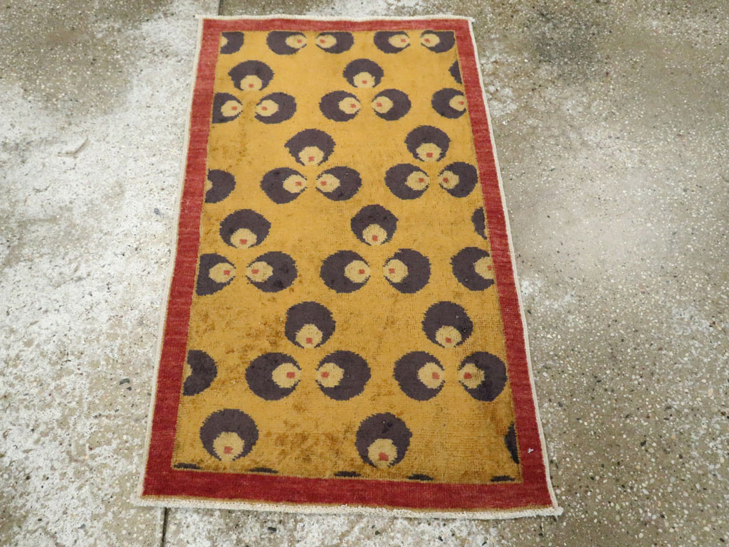 Vintage Turkish Art Deco Throw Rug, No.15331 - Gss