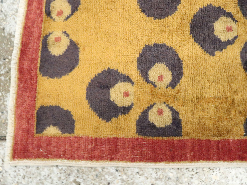 Vintage Turkish Art Deco Throw Rug, No.15331 - Gss