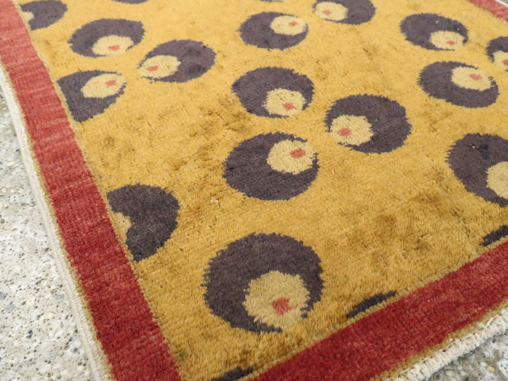 Vintage Turkish Art Deco Throw Rug, No.15331 - Gss