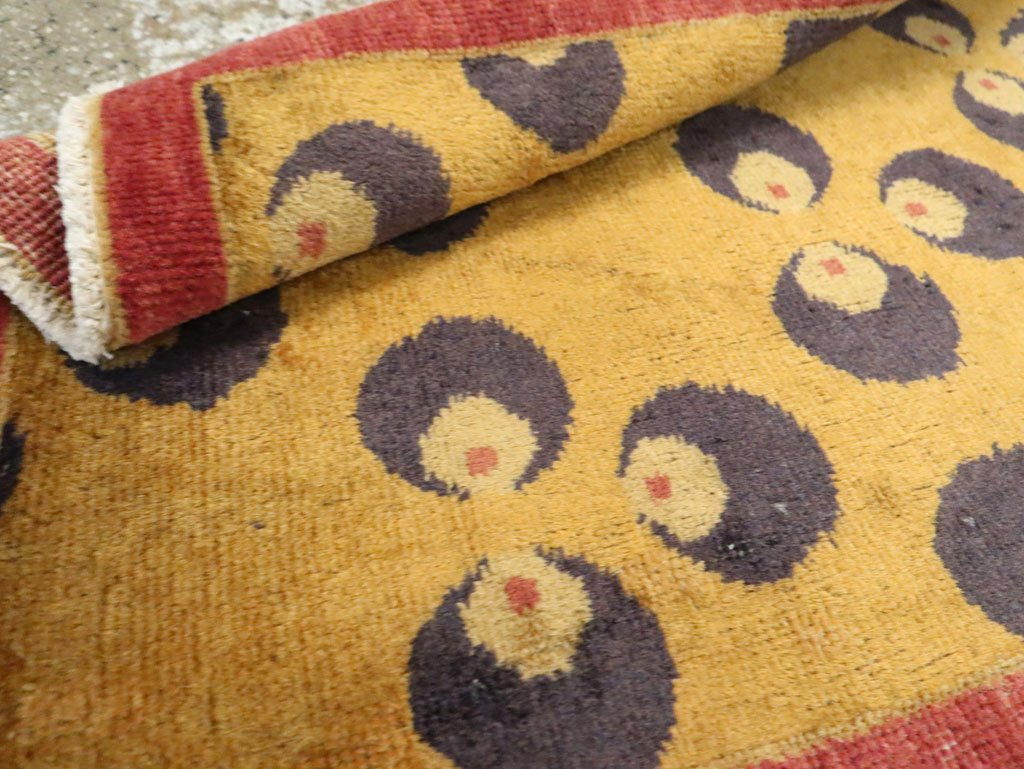 Vintage Turkish Art Deco Throw Rug, No.15331 - Gss