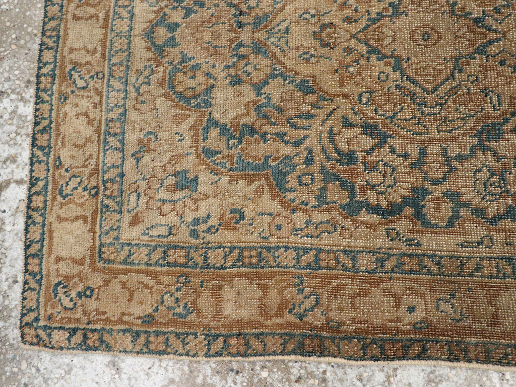 Antique Persian Mashad Throw Rug, No.15334 - Gss