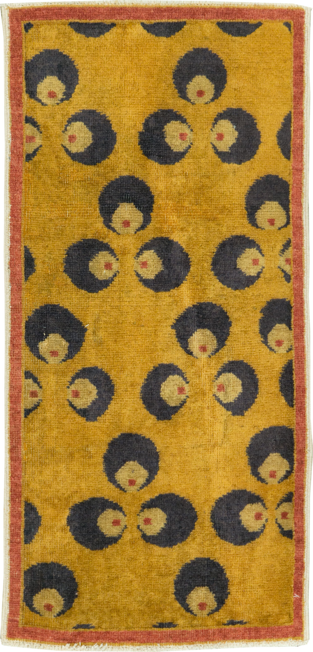 Vintage Turkish Art Deco Throw Rug, No.15343 - Gss