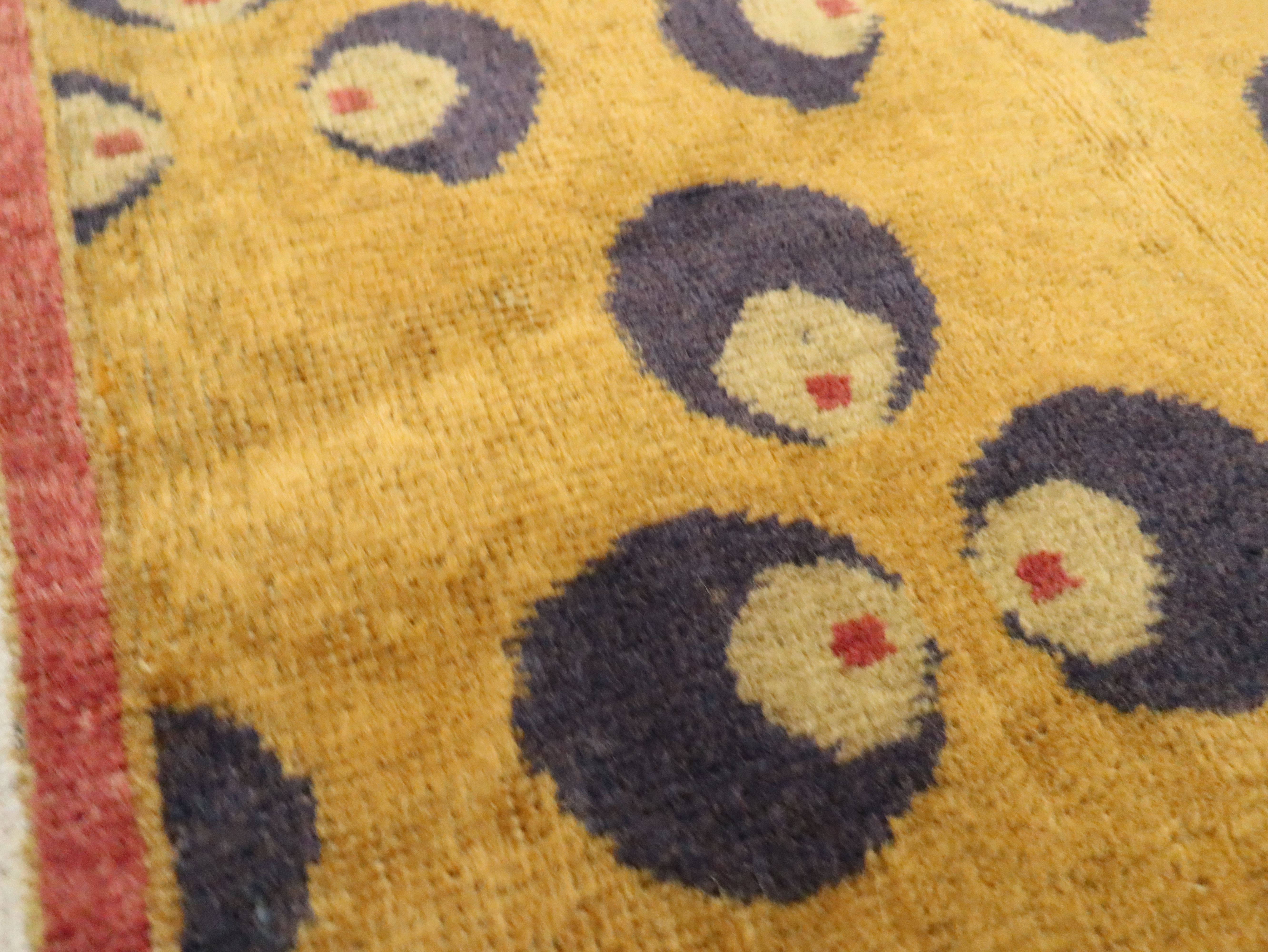 Vintage Turkish Art Deco Throw Rug, No.15343 - Gss