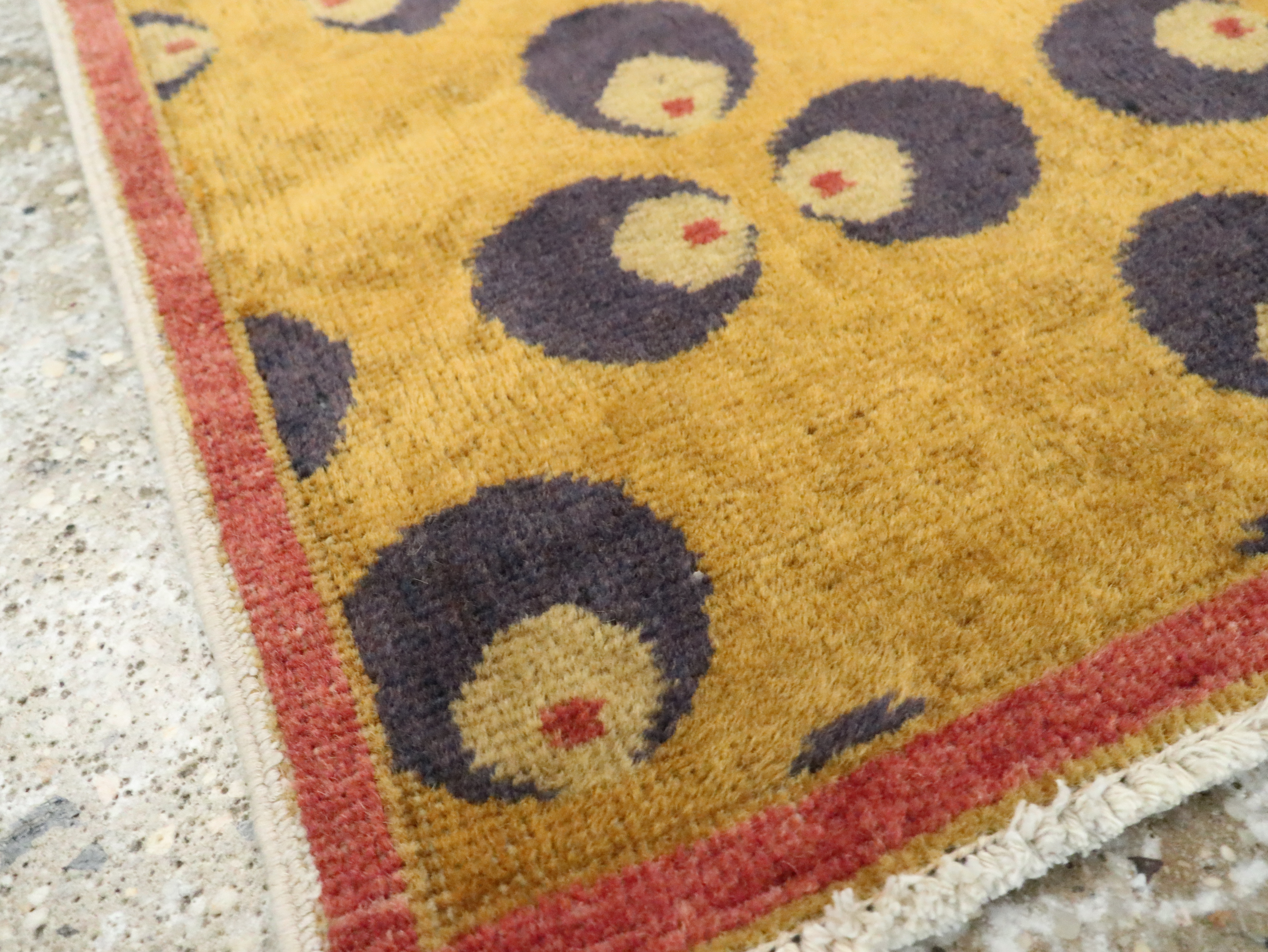 Vintage Turkish Art Deco Throw Rug, No.15343 - Gss