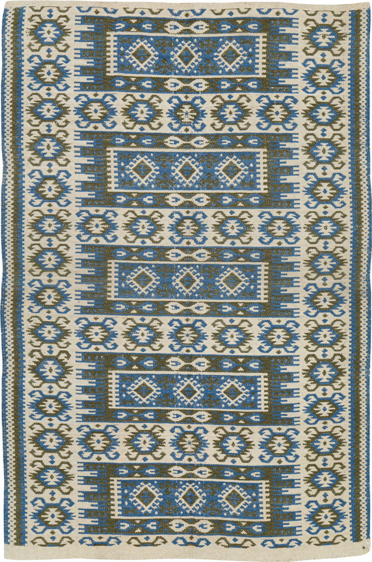 Vintage Swedish Flatweave Kilim Rug, No.15507 - Gss