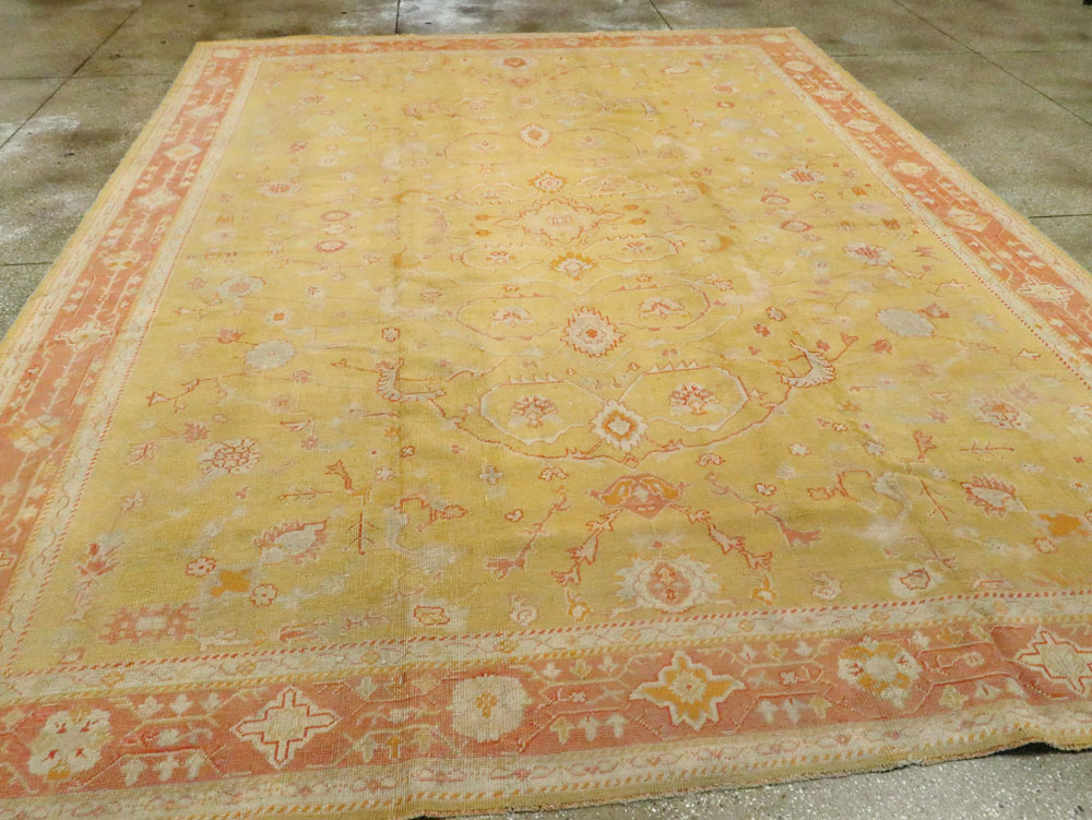 Antique Turkish Oushak Carpet, No.15526 - Gss