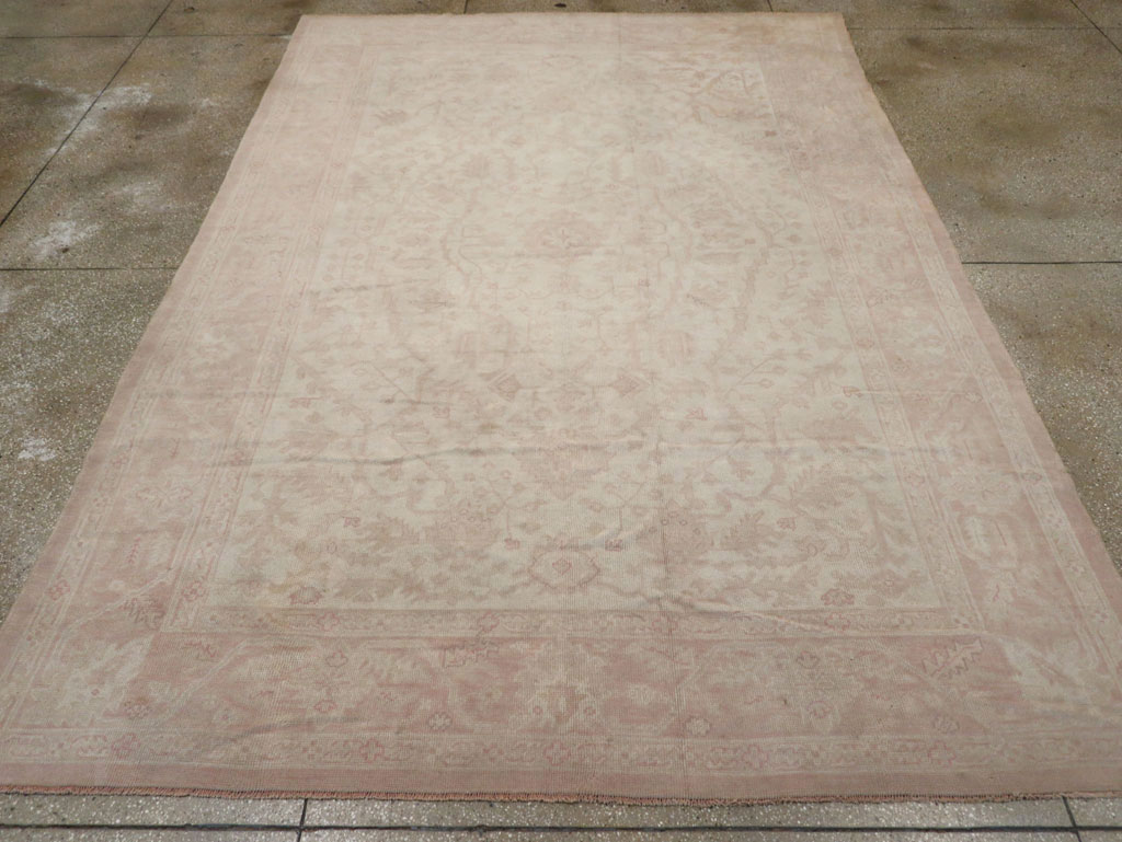 Vintage Turkish Oushak Room Size Carpet, No.15537 - Gss
