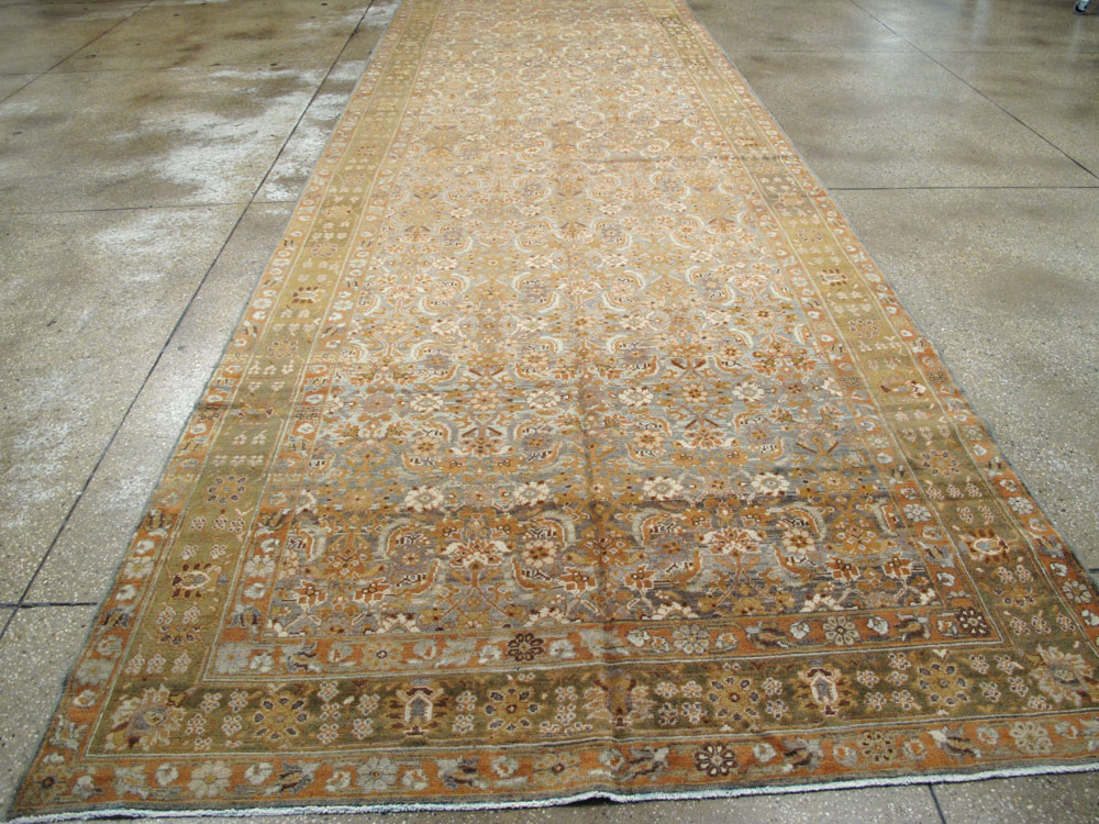 Vintage Persian Malayer Wide Gallery Runner, No.15559 - Gss