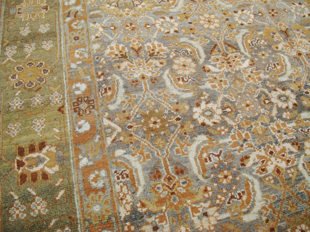 Vintage Persian Malayer Wide Gallery Runner, No.15559 - Gss