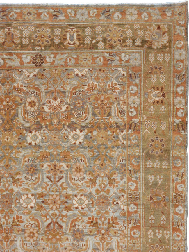 Vintage Persian Malayer Wide Gallery Runner, No.15559 - Gss