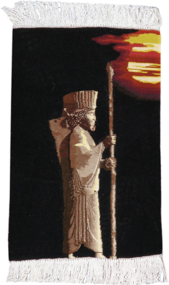 Vintage Persian Tabriz Pictorial Rug, No.15573 - Gss