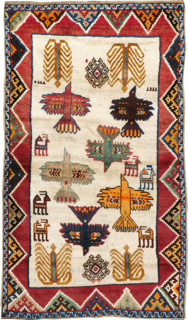 Vintage Persian Gabbeh Rug, No.15597 - Gss