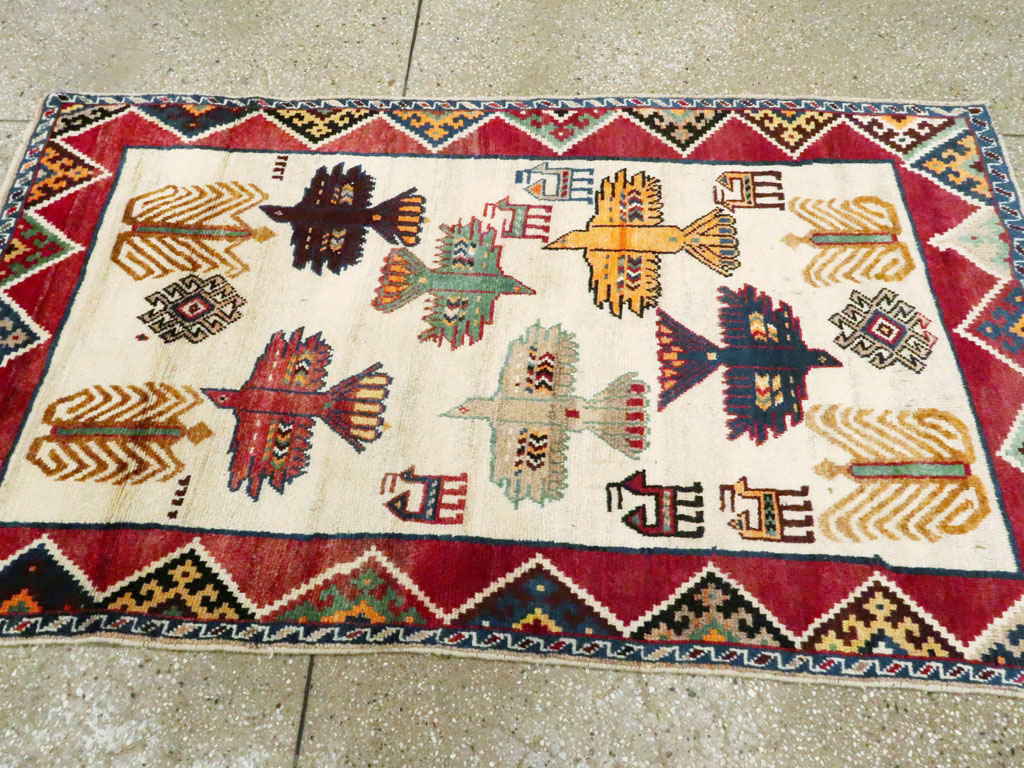 Vintage Persian Gabbeh Rug, No.15597 - Gss