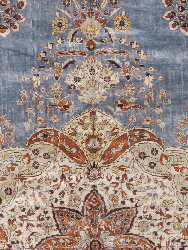 Antique Turkish Herekeh Silk Rug, No.15636 - Gss