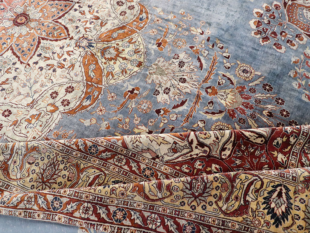 Antique Turkish Herekeh Silk Rug, No.15636 - Gss