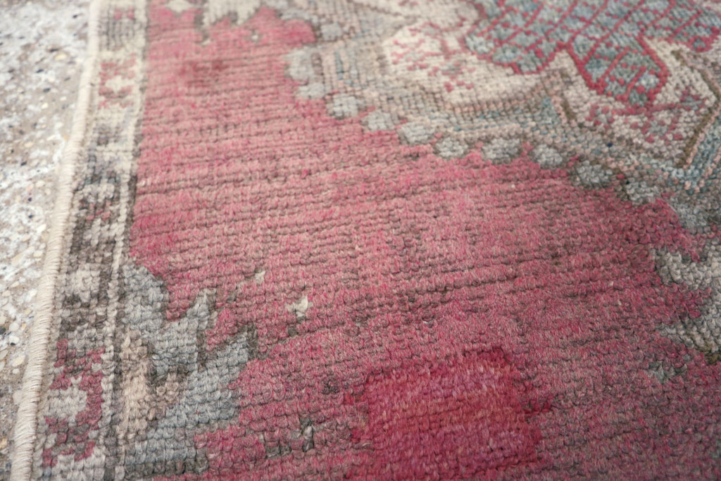 Antique Turkish Oushak Throw Rug, No.15695 - Gss