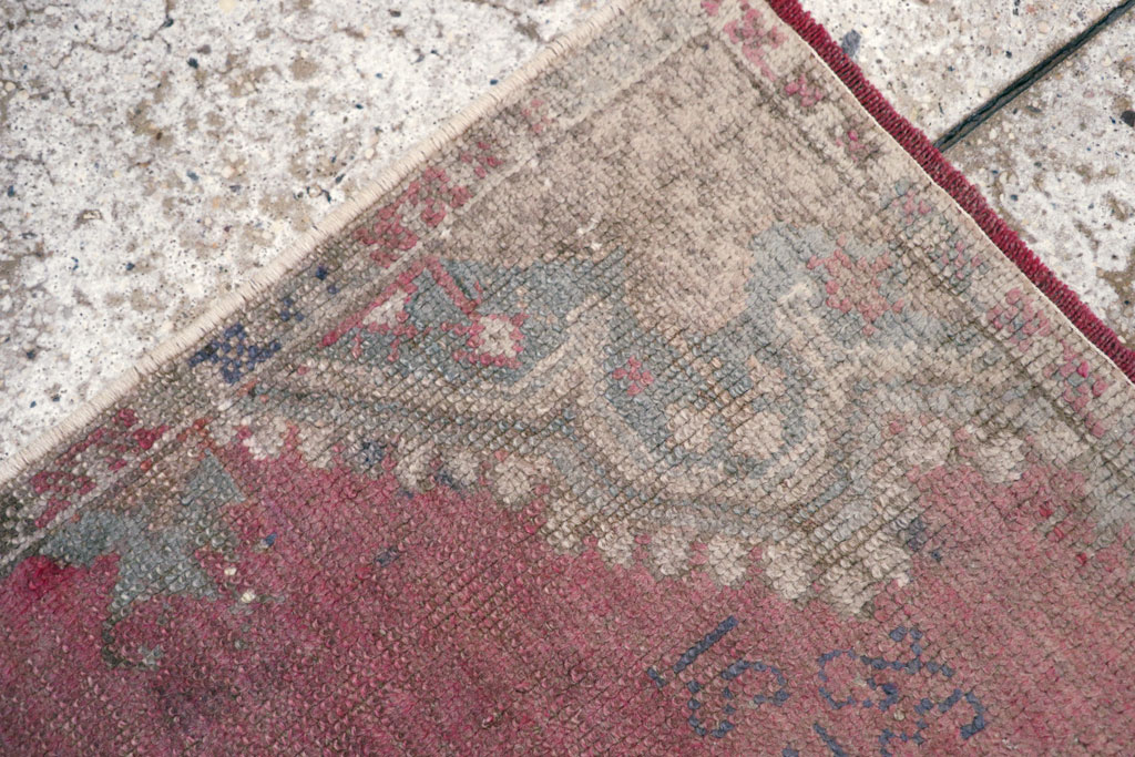 Antique Turkish Oushak Throw Rug, No.15695 - Gss