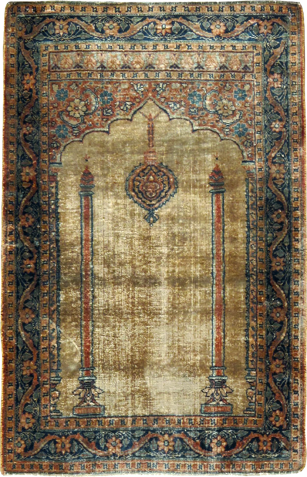 Antique Persian Tabriz Silk Rug, No.15738 - Gss