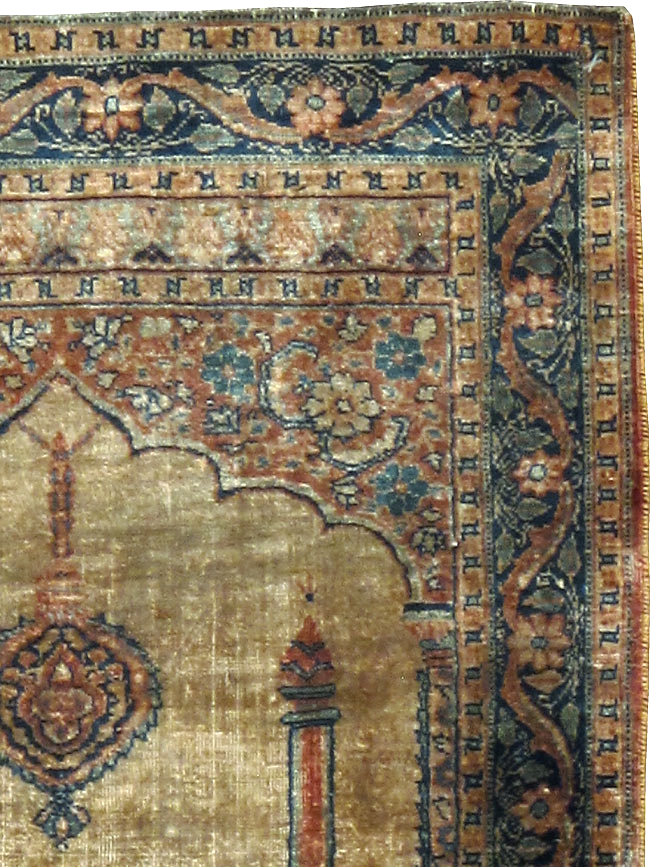 Antique Persian Tabriz Silk Rug, No.15738 - Gss