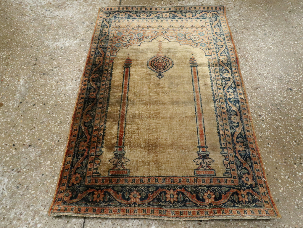 Antique Persian Tabriz Silk Rug, No.15738 - Gss