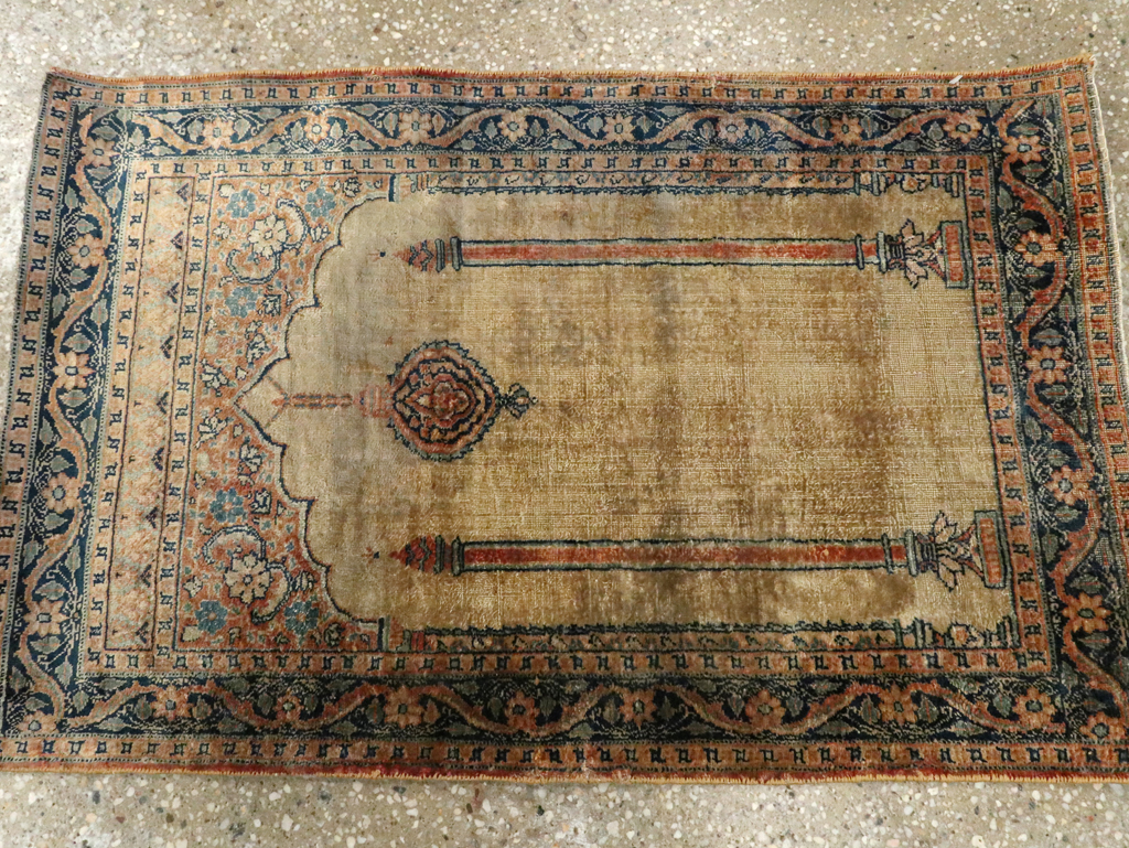 Antique Persian Tabriz Silk Rug, No.15738 - Gss